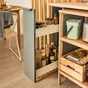 Meuble bas 20cm rangement coulissant ELEKI gris