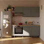 Meuble bas 20cm rangement coulissant ELEKI gris