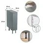 Meuble bas 20cm rangement coulissant ELEKI gris