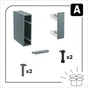 Meuble bas 20cm rangement coulissant ELEKI gris