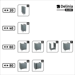 Meuble bas 60cm 1 porte ELEKI gris