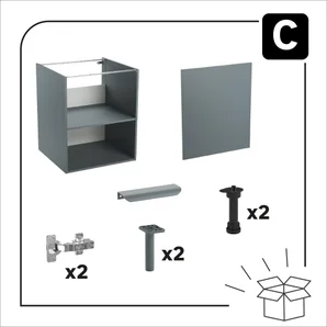Meuble bas 60cm 1 porte ELEKI gris