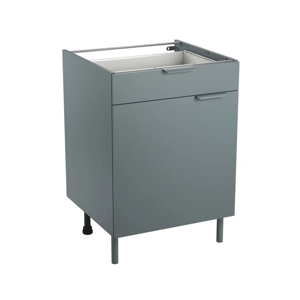 Meuble bas 60cm 1 porte/1 tiroir ELEKI gris