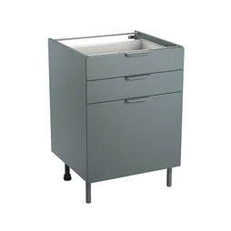 Meuble bas 60cm 3 tiroirs ELEKI gris