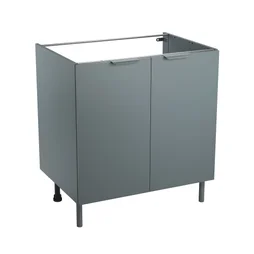 Meuble bas 80cm 2 portes ELEKI gris