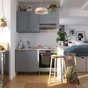 Meuble bas 80cm 2 portes ELEKI gris
