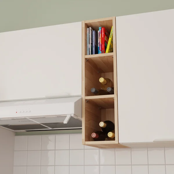 Meuble haut N 20cm  niche 2 tablettes ELEKI bois