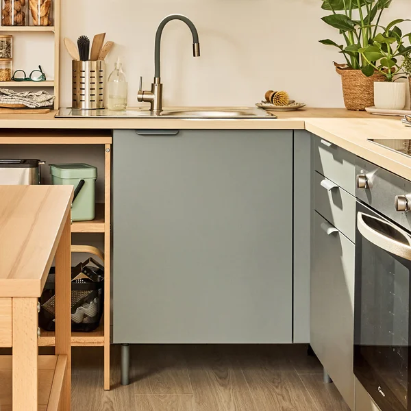 Meuble bas A 80cm angle 1 porte ELEKI gris