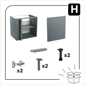Meuble bas A 80cm angle 1 porte ELEKI gris