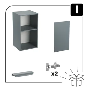 Meuble haut 40cm 1 porte ELEKI gris