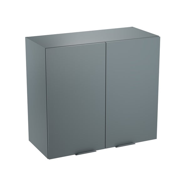 Meuble haut 80cm 2 portes ELEKI gris