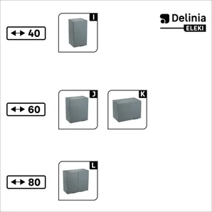 Meuble haut 80cm 2 portes ELEKI gris