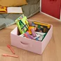 Panier SPACEO Kub rose H.14 x l.31 x P.31 cm