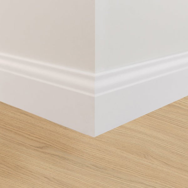 Plinthe mdf, moulurée blanc, H. 7.8 ARTENS