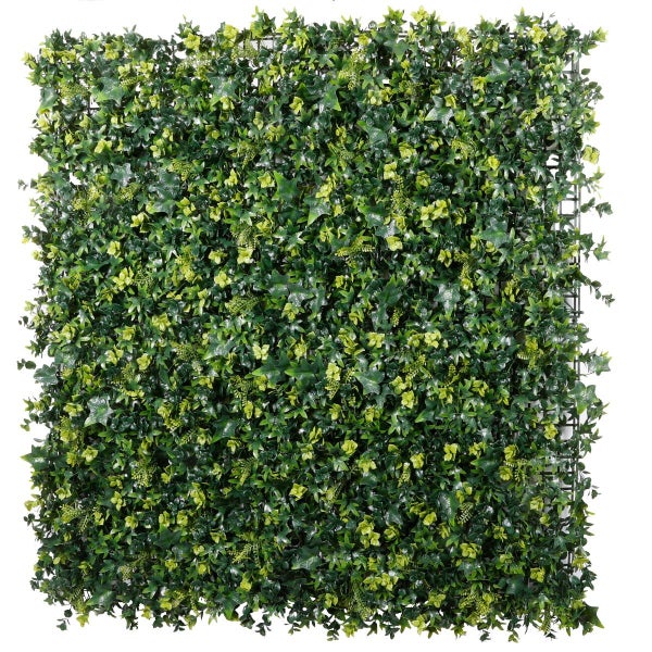 Mur vegetal artificiel lierre vert, 30% recyclé, H.1 x L.1m,  IDEAL GARDEN