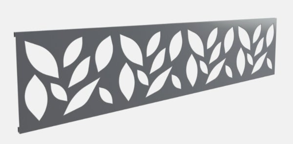 Lame décorative aluminium, Feuille Kyoto V3, l.176 x P.2,2 x H.42,8 cm gris clair