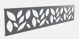 Lame décorative aluminium, Feuille Kyoto V3, l.176 x P.2,2 x H.42,8 cm gris clair