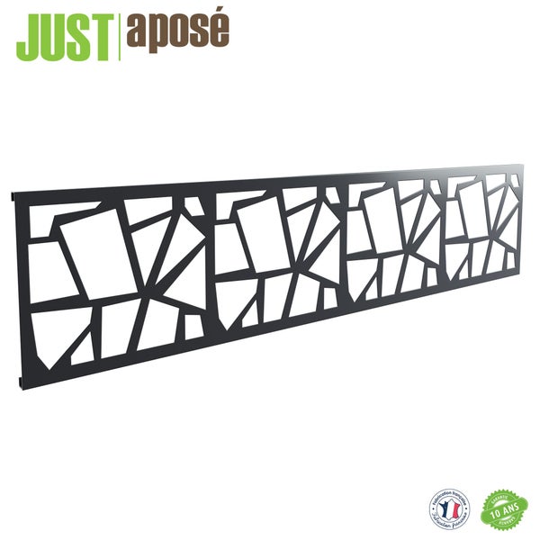 Lame décorative aluminium Polygo Kyoto V3, l.176 x P.2,2 x H.42,8 cm anthracite