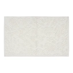 Tapis salle de bain à motifs relief SENSEA Charm 50 x 80 cm blanc
