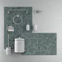 Tapis salle de bain à motifs relief SENSEA Charm 50 x 80 cm vert sage