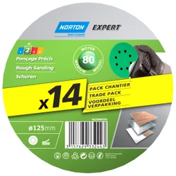 Lot de 14 disques abrasifs l.125 x L.125 mm grain 80