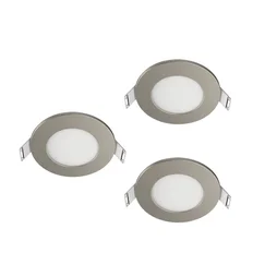 Kit 3 spot à encastrer SDB Kilia led, rond acier, IP65, 2700K-4000K blanc chaud/neutre INSPIRE