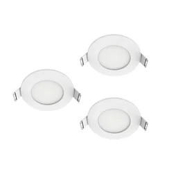 Kit 3 spot à encastrer SDB Kilia led, rond blanc, IP65, 2700k-4000k blanc chaud/neutre INSPIRE
