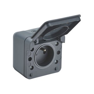 Prise avec terre Etanche Cyklone, DEBFLEX anthracite