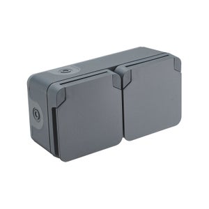 Double prise Etanche horizontale Cyklone, DEBFLEX, anthracite