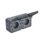 Double prise Etanche horizontale Cyklone, DEBFLEX, anthracite