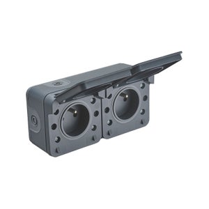 Double prise Etanche horizontale Cyklone, DEBFLEX, anthracite