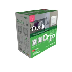 Lot 30 prises, 10 interrupteurs et 40 plaques Ovalis SCHNEIDER ELECTRIC, blanc