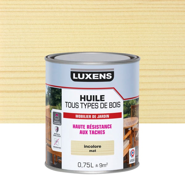 Huile pour bois extérieur LUXENS incolore mat 0.75 l