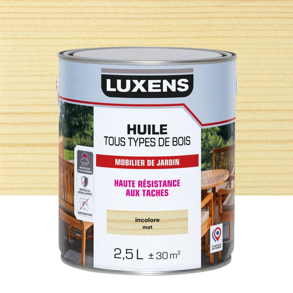 Huile pour bois extérieur LUXENS incolore mat 2.5 l