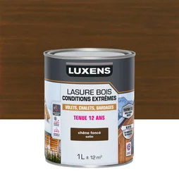 Lasure LUXENS Conditions extrêmes 12 ans chême foncé brillant 1 litre