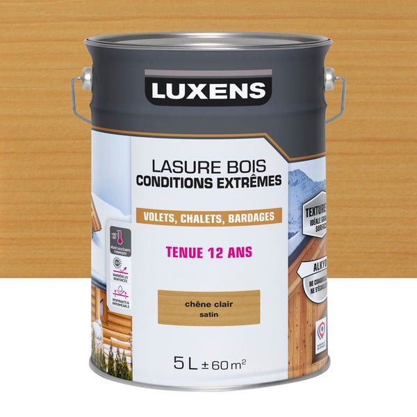 Lasure LUXENS Conditions extrêmes 12 ans chêne clair brillant 5 litres