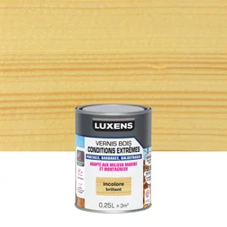 Vernis pour bois extérieur LUXENS Conditions extrêmes incolore brillant 0.25 litre