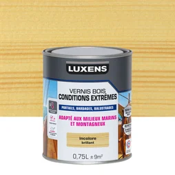 Vernis pour bois extérieur LUXENS Conditions extêmes incolore brillant 0.75 litre