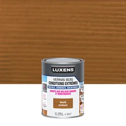 Vernis pour bois extérieur LUXENS Conditions extremes teck brillant 0.25 litre