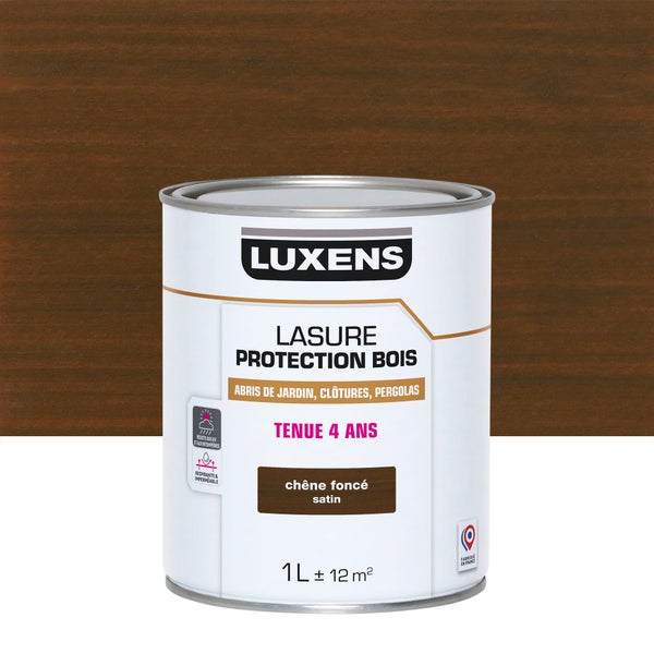 Lasure LUXENS 4 ans chêne foncé satiné 1 litre