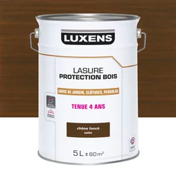 Lasure LUXENS 4 ans chêne foncé satiné 5 litres