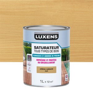 Saturateur pour bois extérieur LUXENS chêne naturel mat 1 l