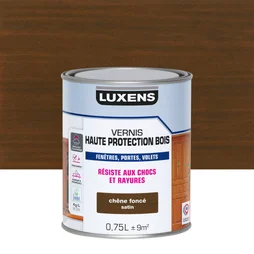 Vernis pour bois extérieur LUXENS chêne foncé satiné 0,75 litre