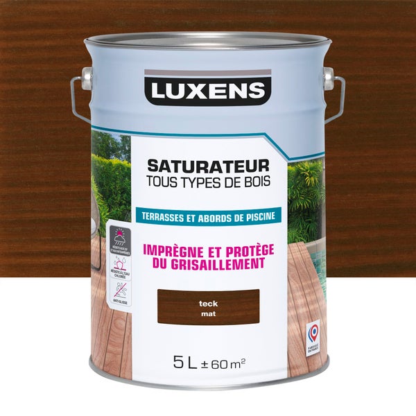 Saturateur pour bois extérieur LUXENS teck mat 5 l