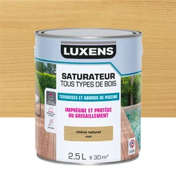 Saturateur pour bois extérieur LUXENS chêne naturel mat 2.5 l