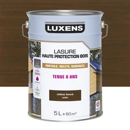Lasure LUXENS 8 ans chêne foncé satiné 5 litres