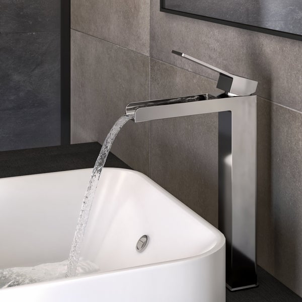 Mitigeur lavabo, SENSEA Studio cascade XL, chromé lustré