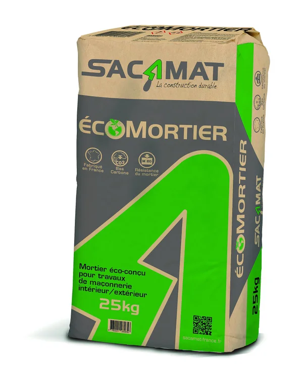 Mortier bas carbone, pret a l'emploi, gris SACAMAT, 25 kg