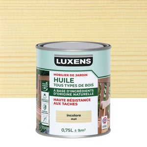 Huile pour bois extérieur LUXENS Biosourcée incolore mat 0.75 l