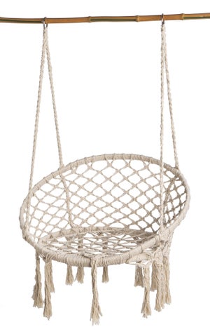 Chaise suspendue macramé, beige l.80 X L.60 X H.110